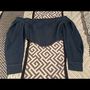 Fashion Nova denim corset top. US M